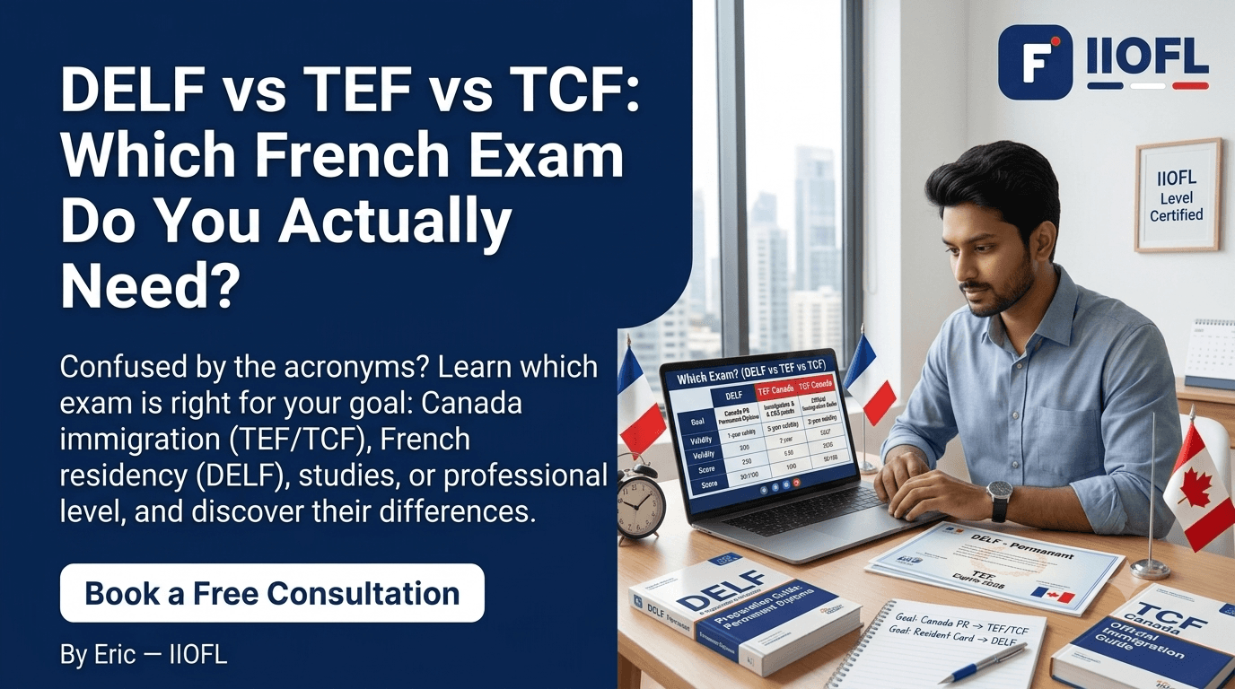 Comparison of DELF, TEF and TCF French exams for Indian learners
