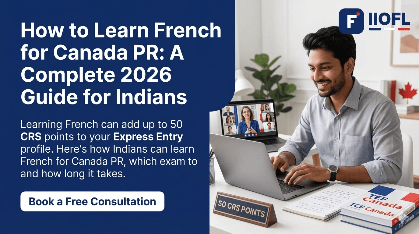 Indian professional studying French online for Canada immigration